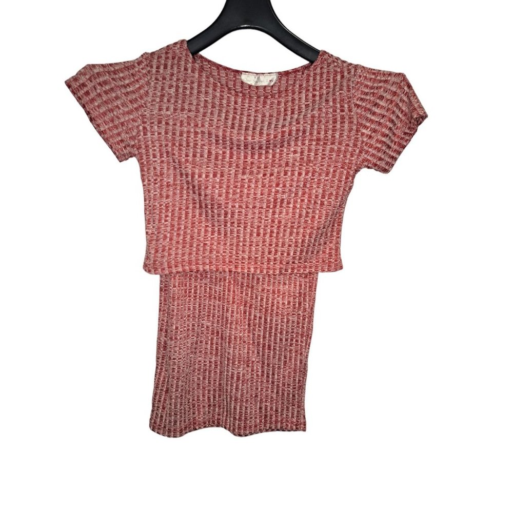 One Sweet Love Juniors Small Red Short Sleeve Top and Fitted Skirt